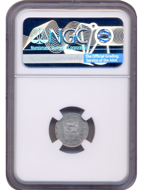 Medio 1894 - ¼ de Bolívar Cápsula NGC AU DETAILS Moneda Plata   - Numisfila