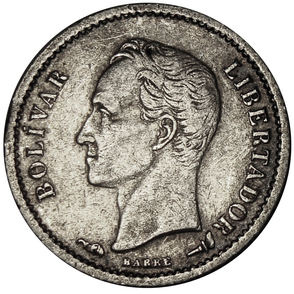Escasa Moneda ¼ Bolívar - Medio 1901  - Numisfila