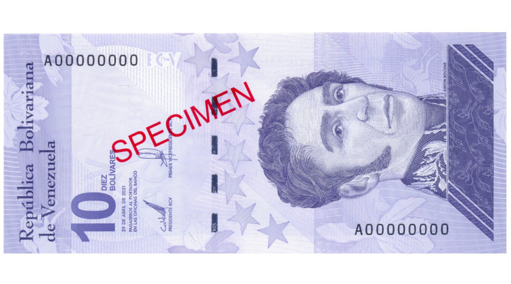 Billete Specimen 10 Bolívares 2021 #0719  - Numisfila