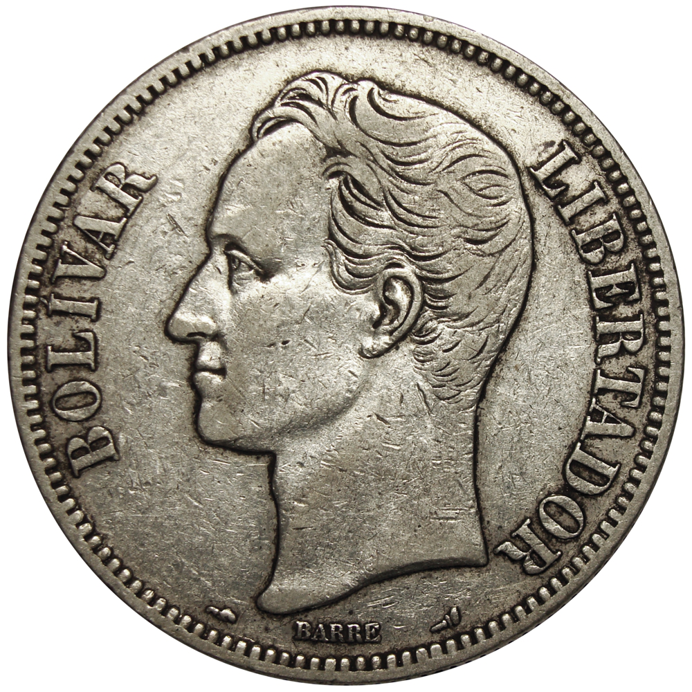 Moneda de Plata 5 Bolívares Fuerte 1905  - Numisfila
