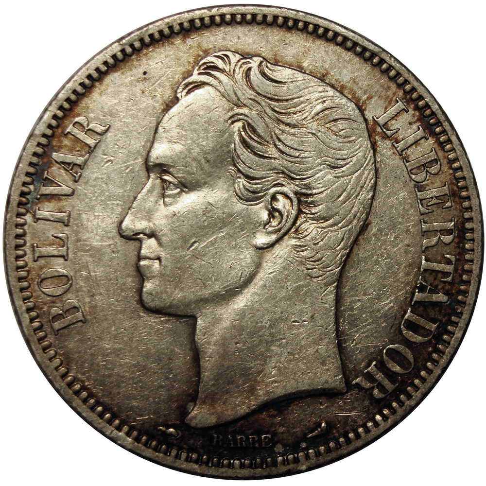 Moneda de Plata 5 Bolívares Fuerte 1911  - Numisfila