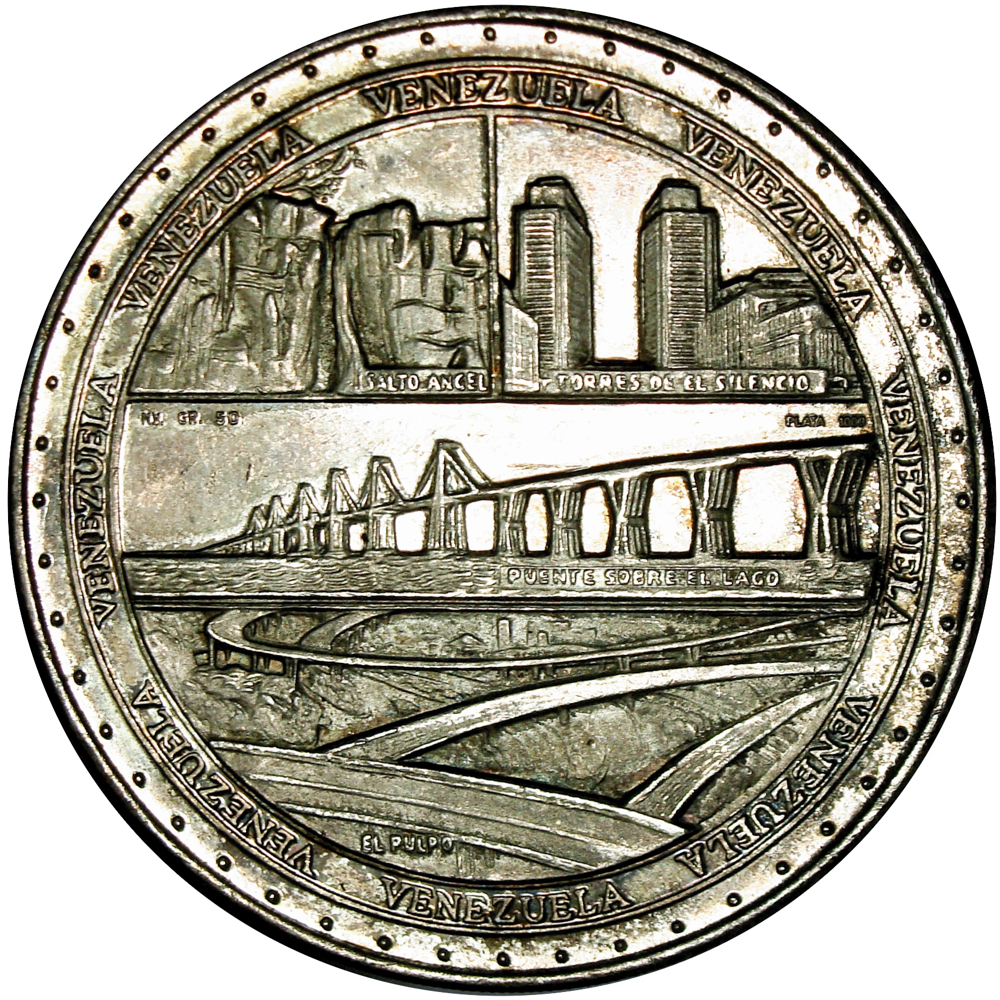 Gran Medalla de Plata Venezuela 1967 Simón Bolívar 30 Dineros 50 Milímetros  - Numisfila