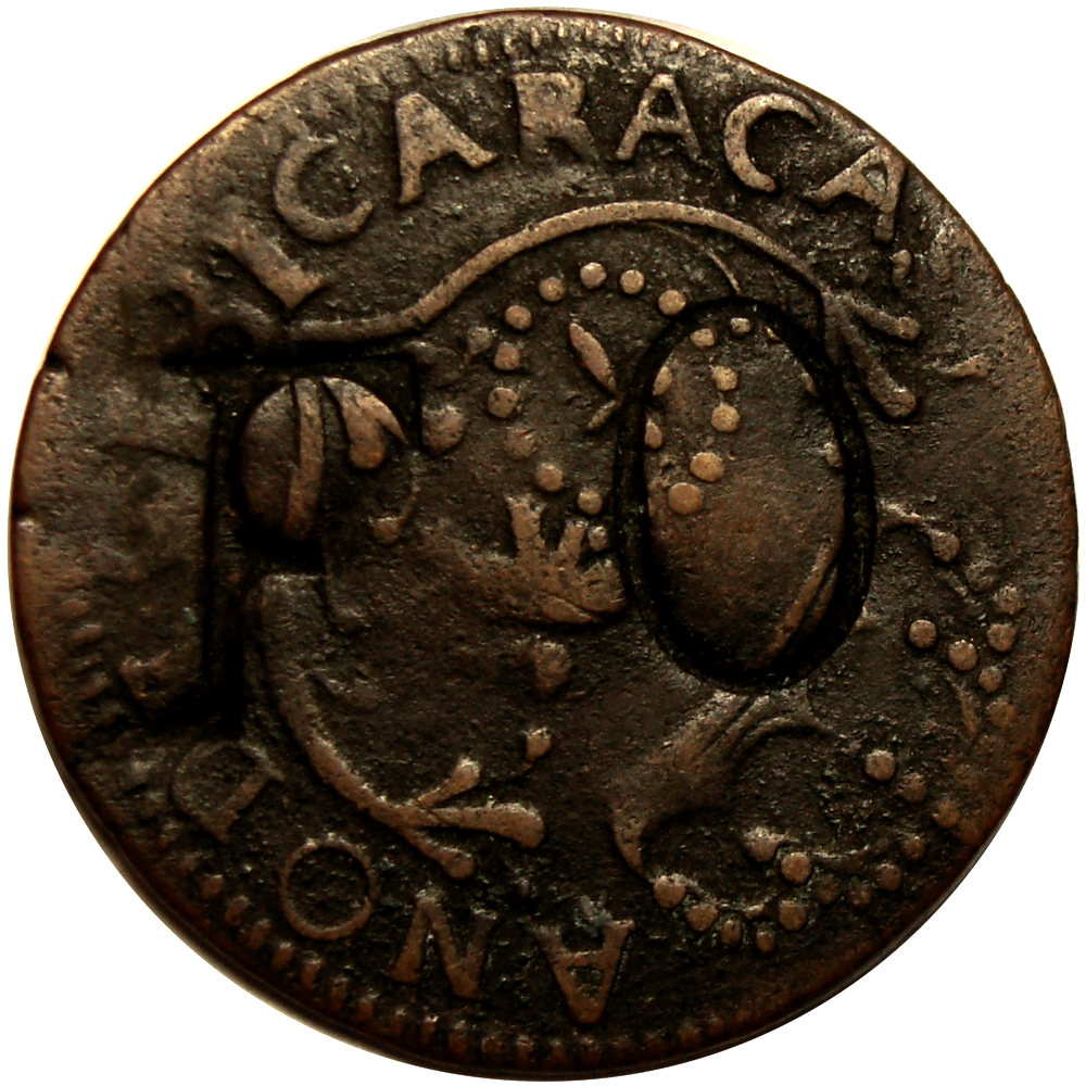 Resello FO sobre Caracas ¼ Real 1816 - Numisfila