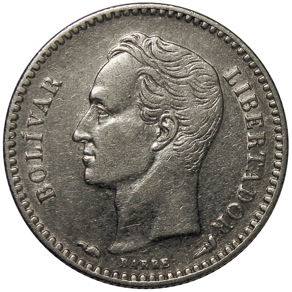 Moneda 50 Céntimos 1912 Real - ½ Bolívar   - Numisfila