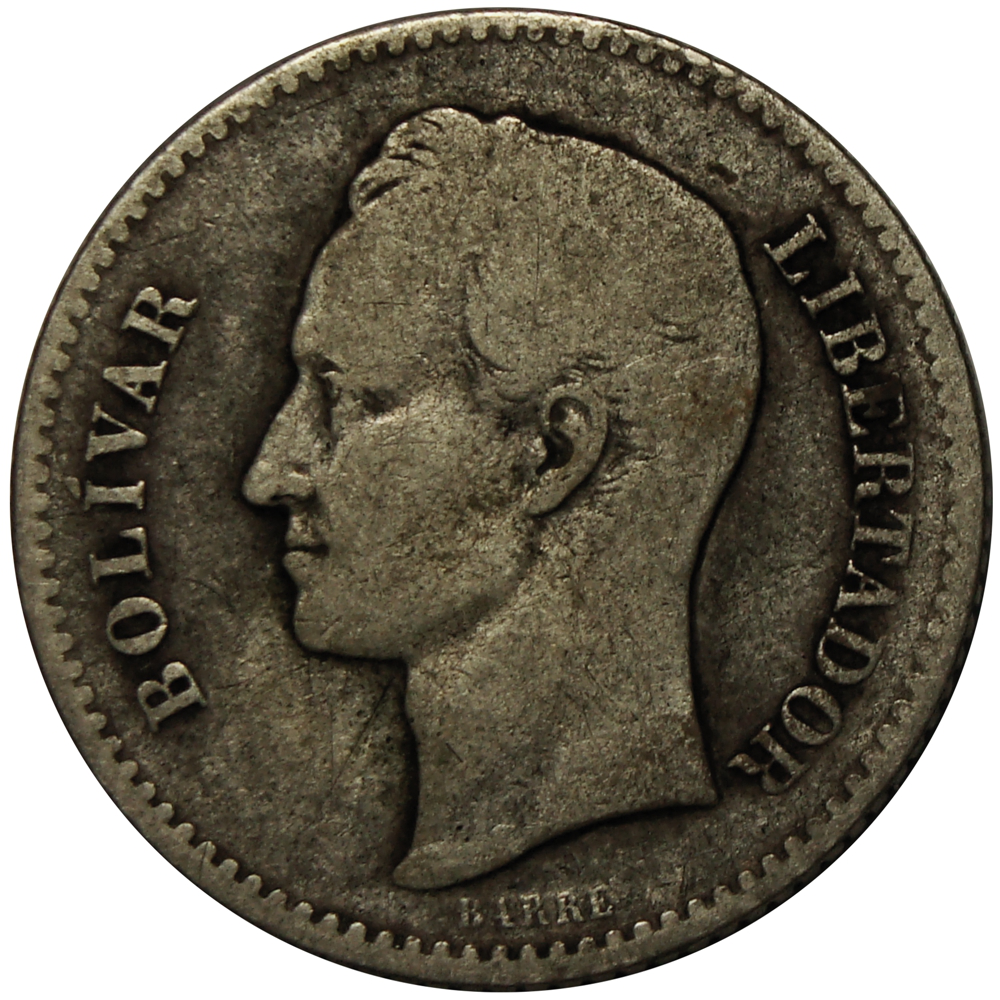 Moneda de Plata Difícil Bolívar 1903 - Numisfila