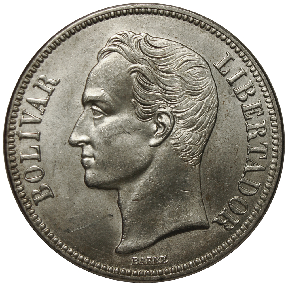 Bella Moneda plata 5 Bolívares - Fuerte 1935  - Numisfila
