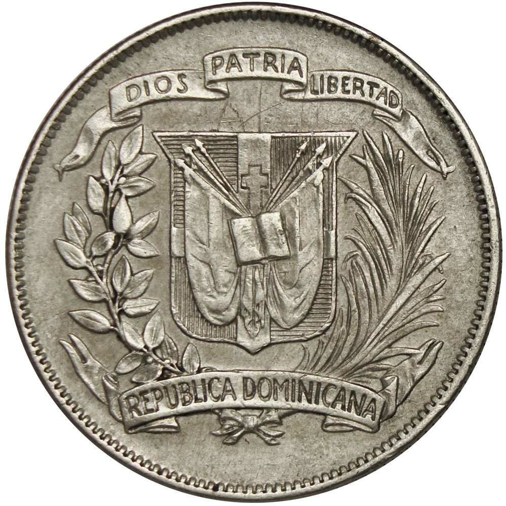 Moneda de Plata República Dominicana ½ Peso 1961  - Numisfila