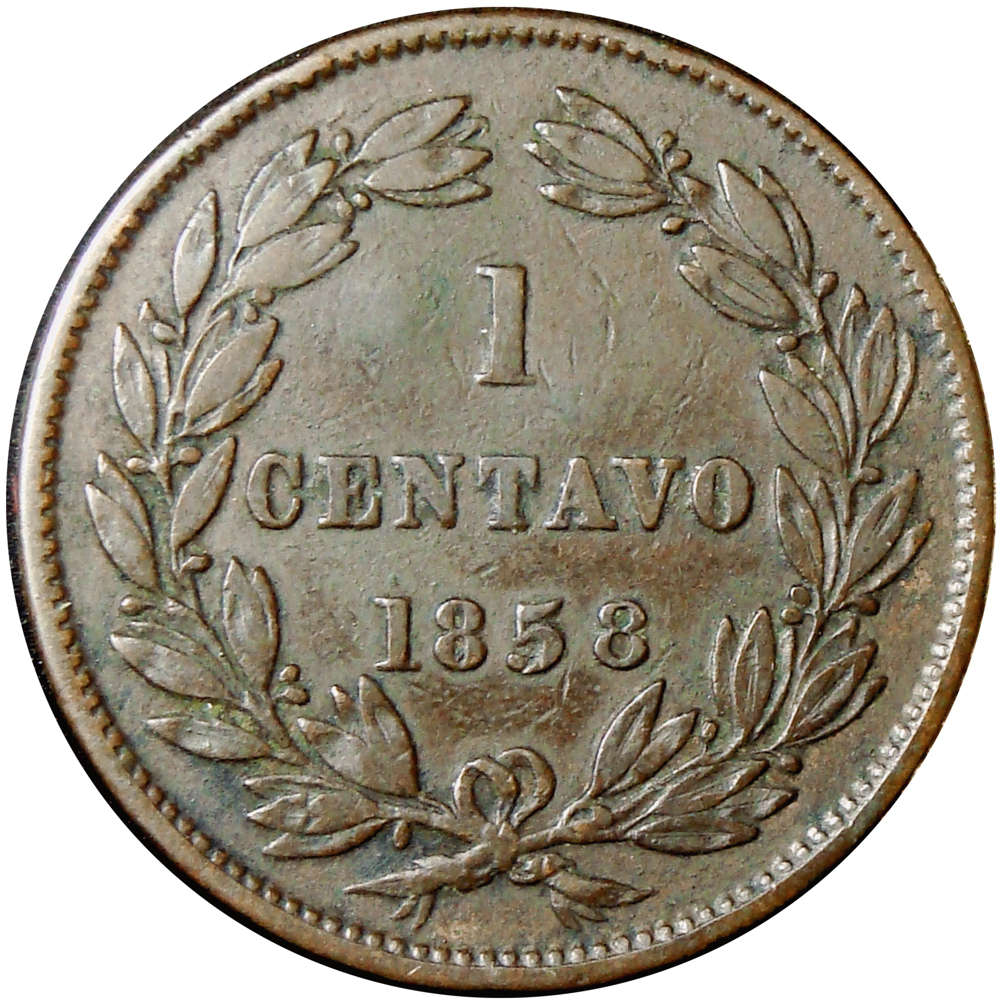 Moneda Centavo Monaguero 1858 Libertad Incusa  - Numisfila