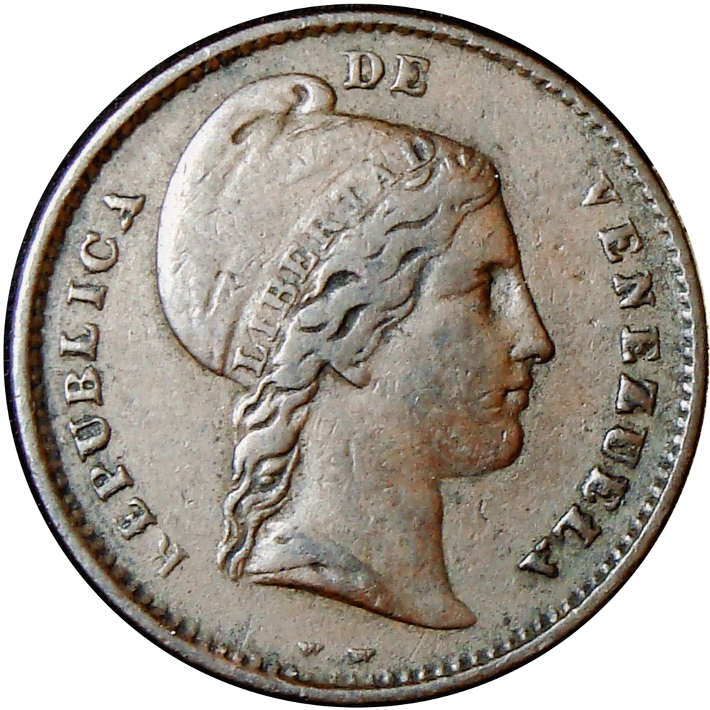 Moneda ¼ Centavo - Monaguero 1843  - Numisfila
