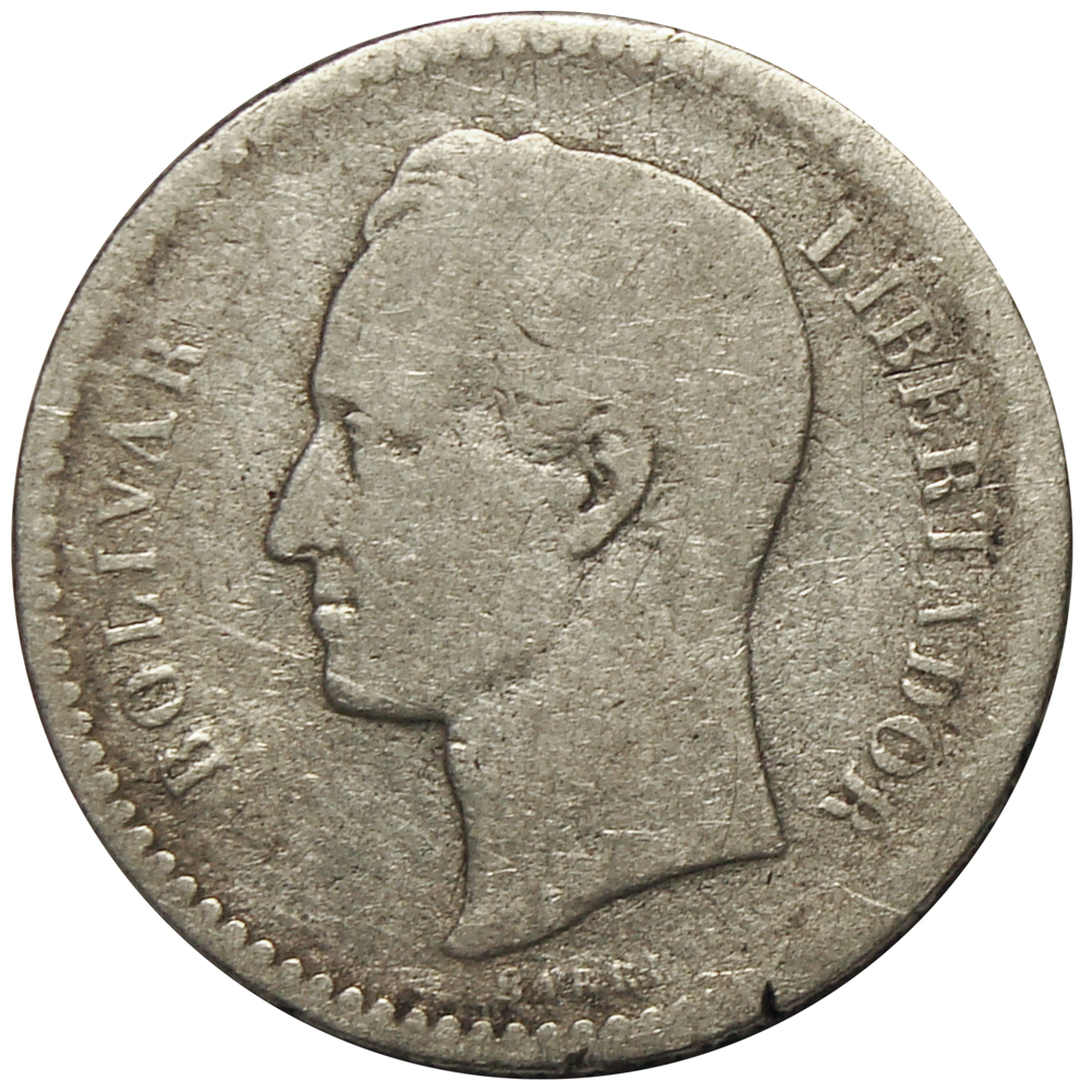 Moneda de Plata Venezuela 50 Céntimos 1879 -  ½ Bolívar  - Numisfila