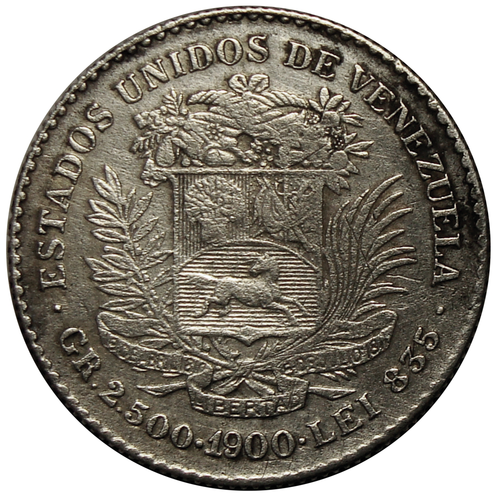 Moneda de Plata 50 Céntimos 1900 ½ Bolívar - Real - Numisfila
