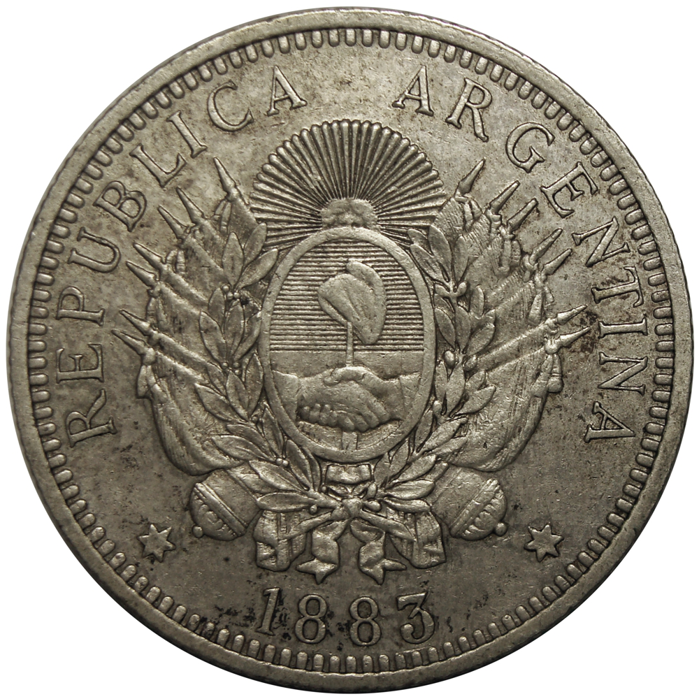 Moneda de Plata Argentina 50 Centavos 1883 Libertad Oudiné - Numisfila