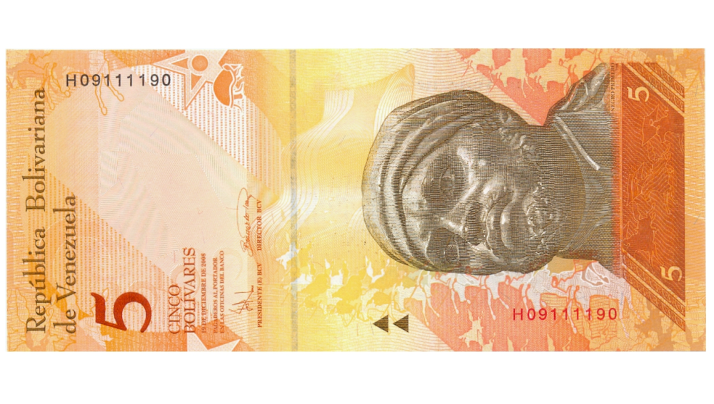 Billete 5 Bolívares 2008 H8 Capicúa H09111190       - Numisfila