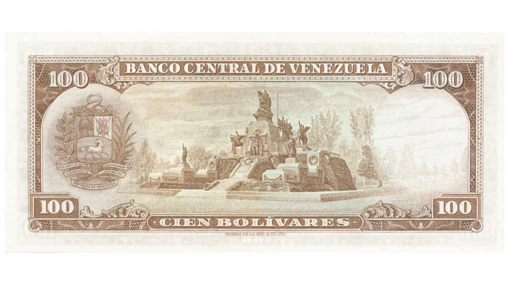 Billete 100 Bolívares Octubre 1972 D7 Serial D4871423  - Numisfila