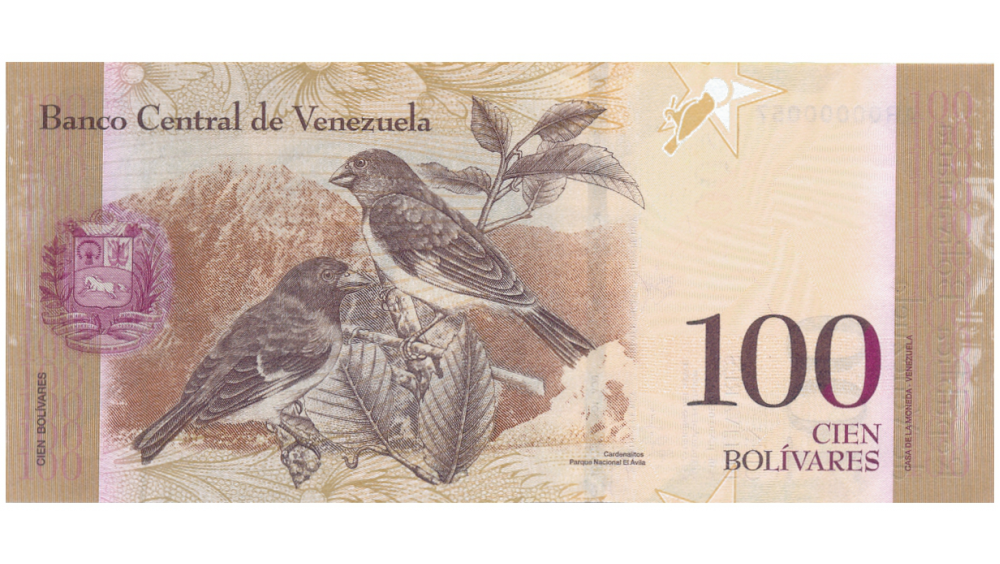 Billete 100 Bolívares 2015 AR8 Serial Bajo AR00000057  - Numisfila