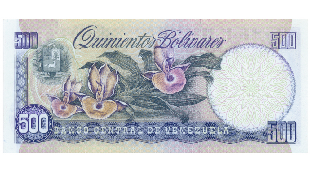 Billete 500 Bolívares 1981 Serial  Bajo A00000201 - 1ra Orquídea   - Numisfila