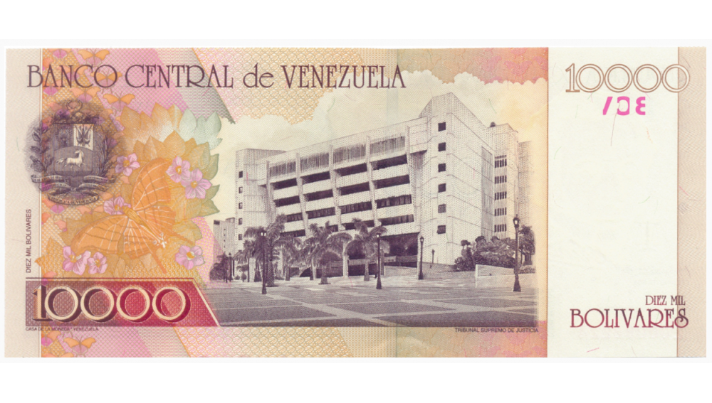 Billete Reposición 10000 Bolívares 2002 Z8 Serial Z00086224  - Numisfila