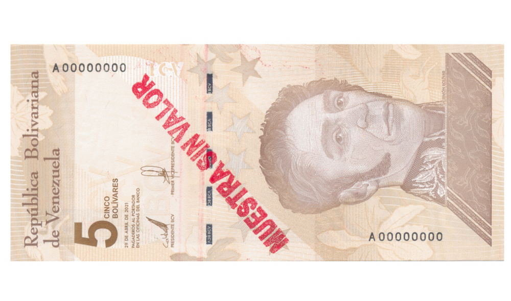 Billete Muestra Sin Valor 5 Bolívares Digital 2021  - Numisfila