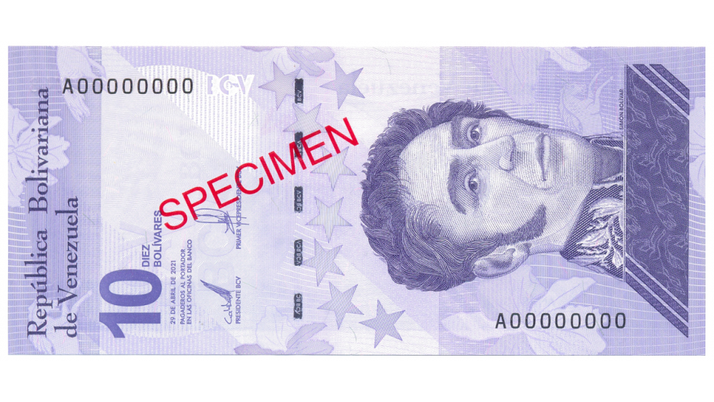 Billete Specimen 10 Bolívares 2021 #0743 - Numisfila