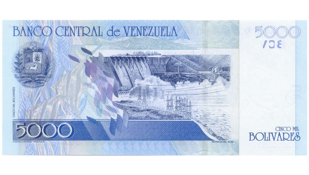 Billete 5000 Bolívares 2004 D8 Serial Bajo D00000037  - Numisfila