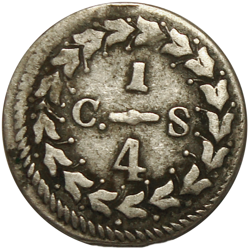 Gran Colombia Moneda ¼ Real de Plata 1830 Cornucopia  - Numisfila