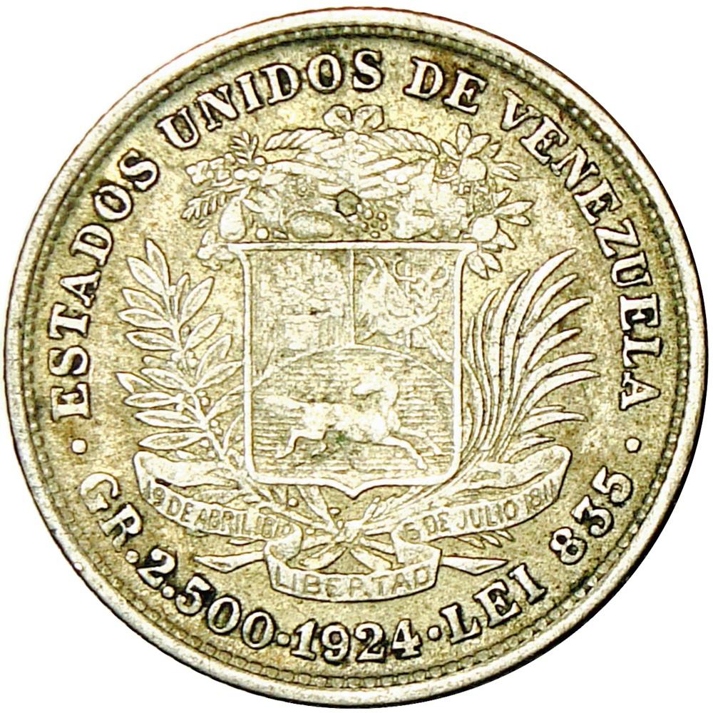 Real Moneda 50 Céntimos 1924 ½ Bolivar  - Numisfila