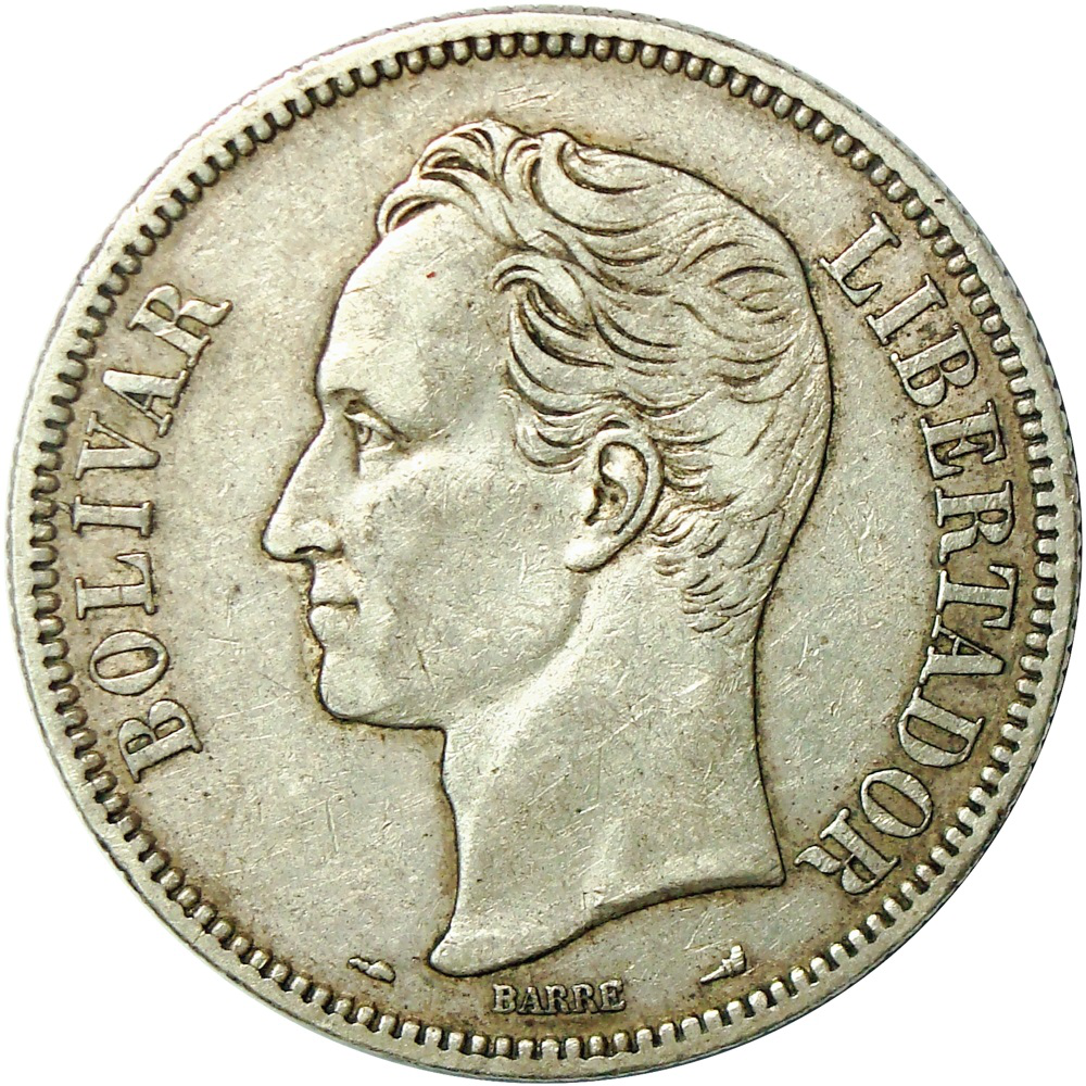 Buena Moneda de Plata 5 Bolívares Fuerte 1911  - Numisfila