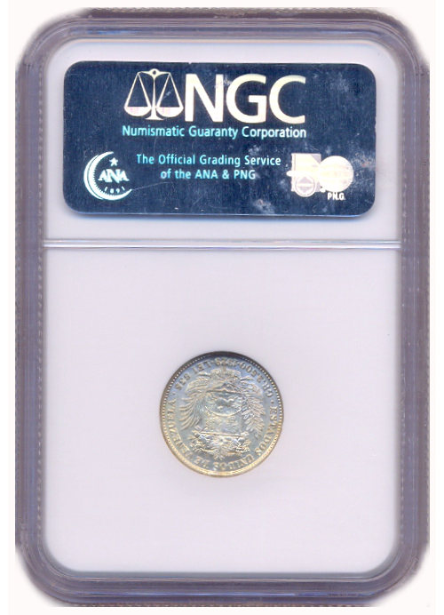 Real Moneda de Plata 50 Céntimos 1929 - ½ Bolívar NGC MS 62  - Numisfila