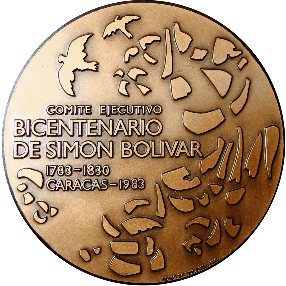 Medalla de Poleo Honor al Libertador 1983 Bicentenario de Bolívar Comité Organizador   - Numisfila