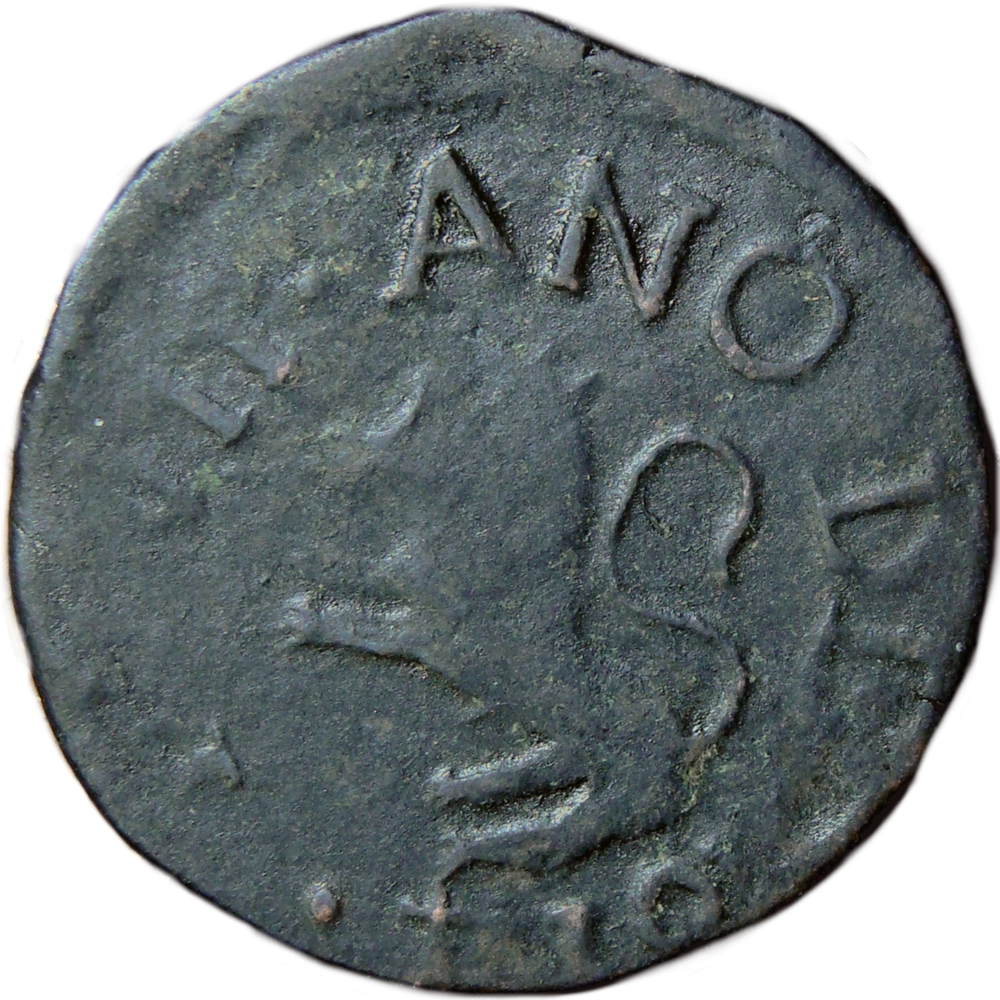 Venezuela Guayana Moneda de Cobre ½ Real 1814 - Variante 4 Grande y Bajo - Numisfila