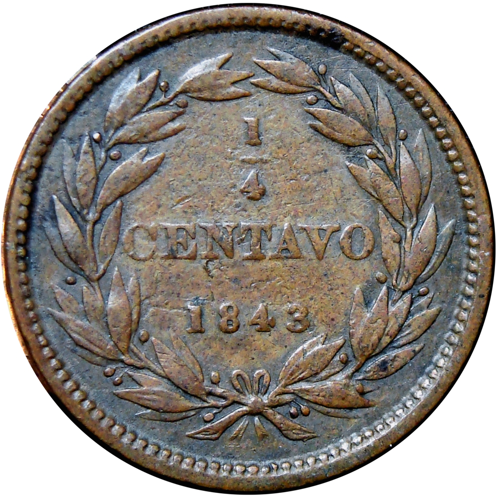 Venezuela Moneda ¼ Centavo - Monaguero 1843 - Numisfila