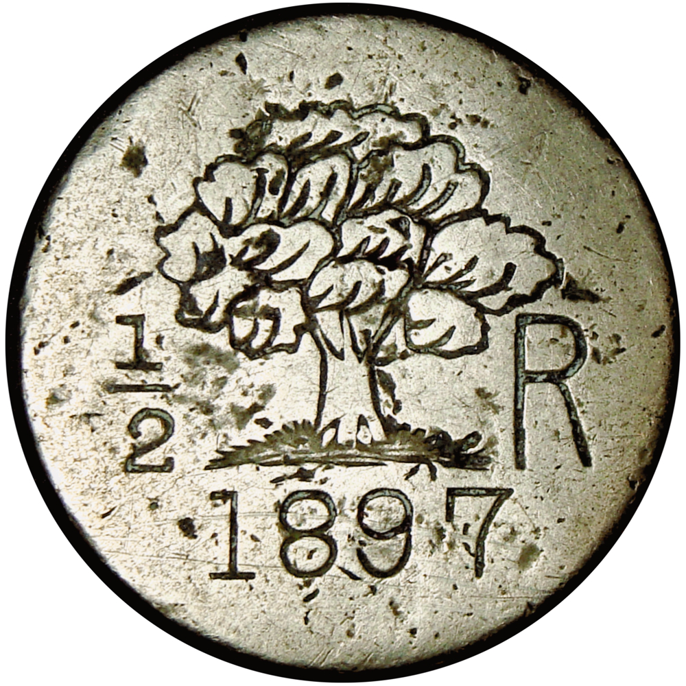 Ficha Hernández Hermanos ½ Real 1897 Pedernales - Numisfila