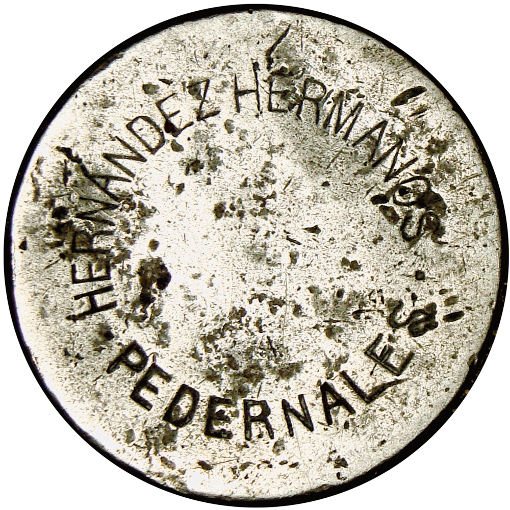 Ficha Hernández Hermanos ½ Real 1897 Pedernales  - Numisfila