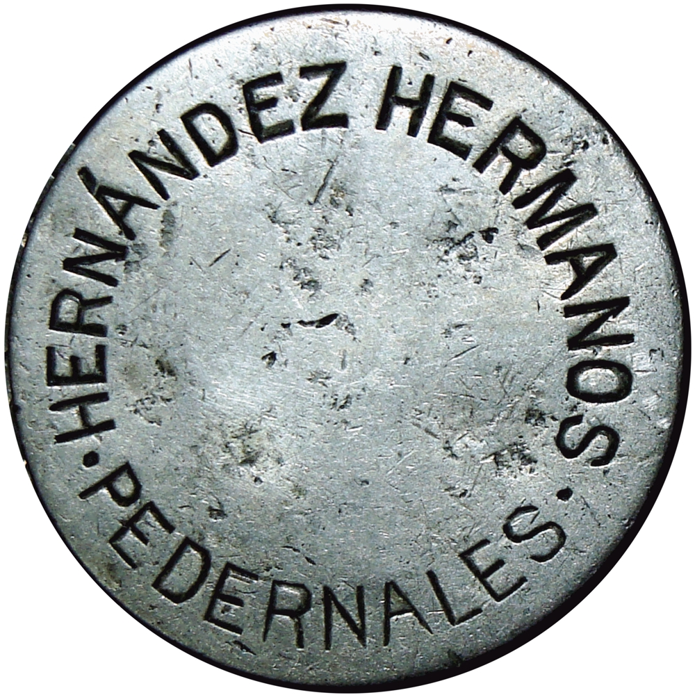 Ficha Hacienda Pedernales 1 Real 1897 Hernández Hermanos  - Numisfila