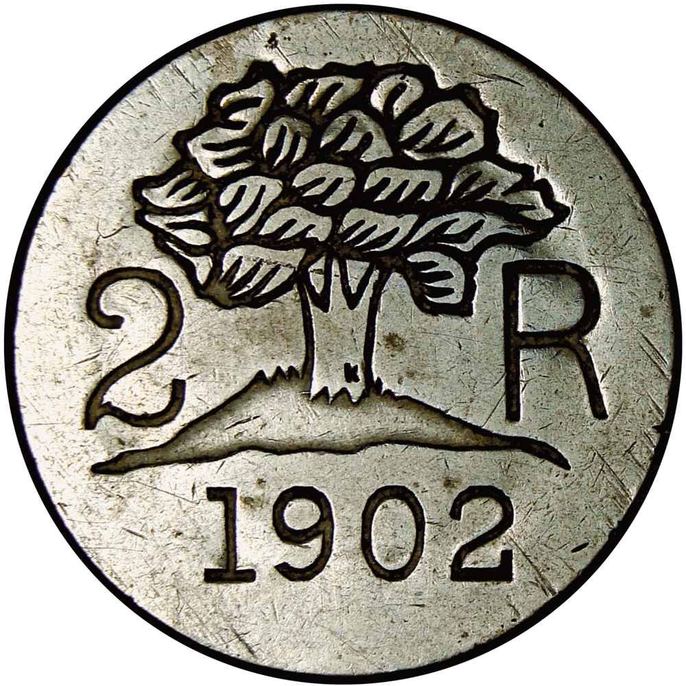 Ficha Hacienda Pedernales 2 Reales 1902 Hernández Hermanos - Numisfila