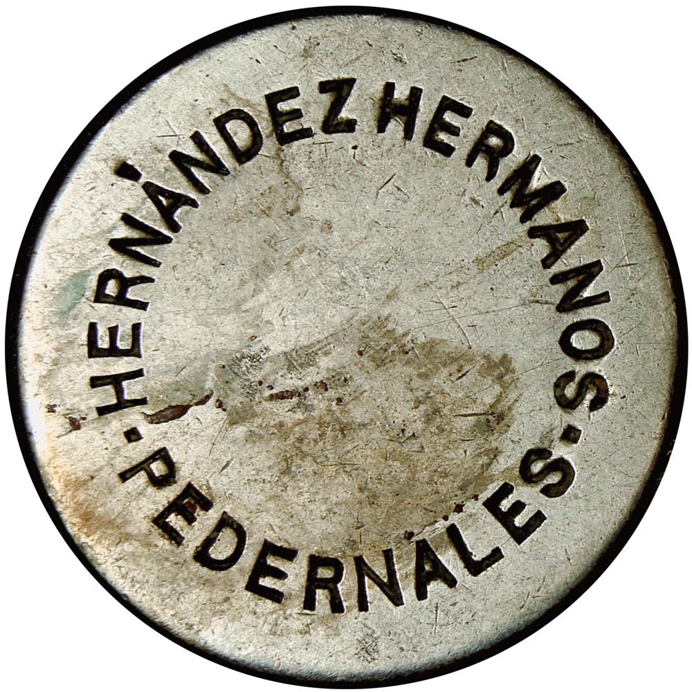 Ficha Hacienda Pedernales 2 Reales 1902 Hernández Hermanos  - Numisfila