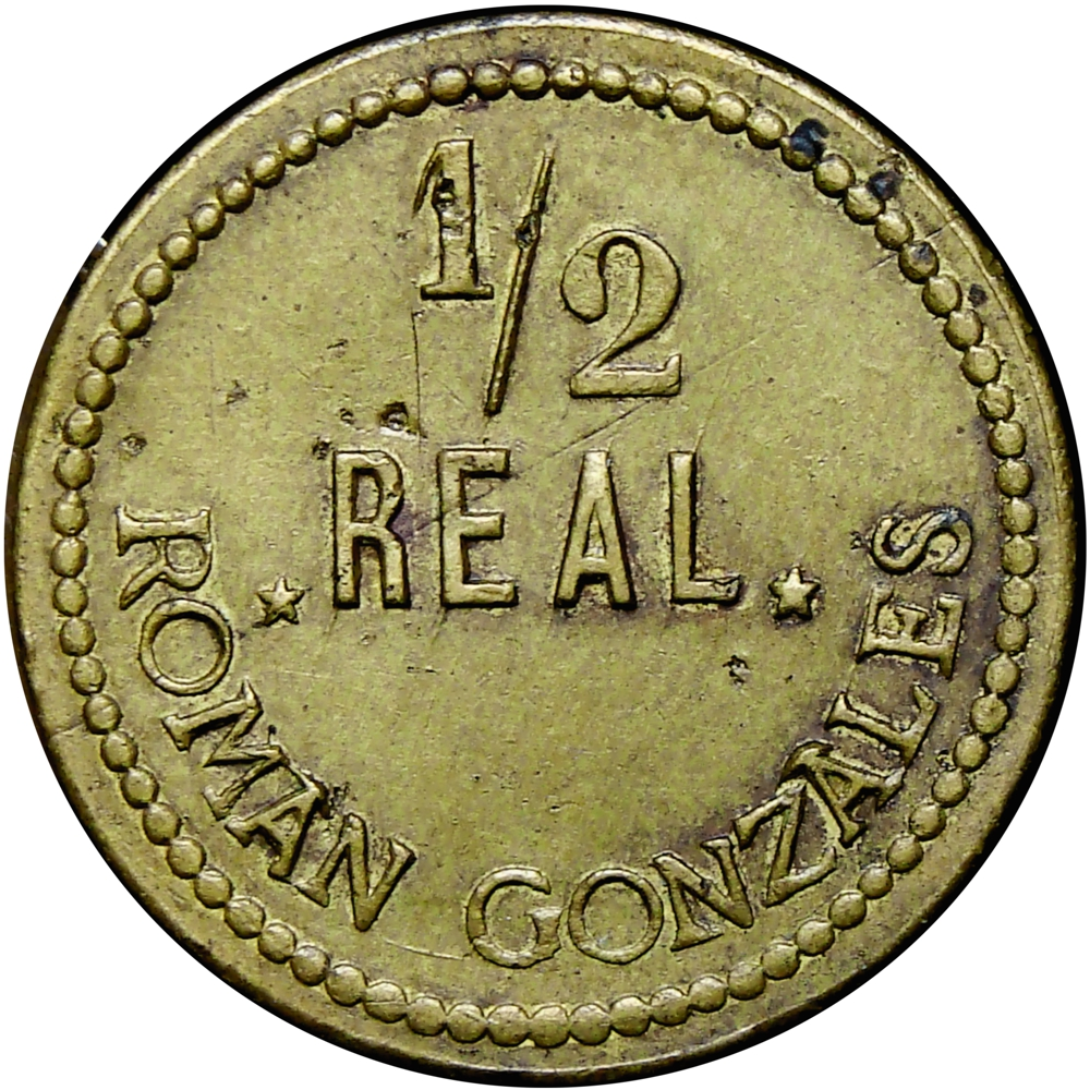 Ficha Hacienda Cachicamo Román Gonzáles ½ Real - Numisfila