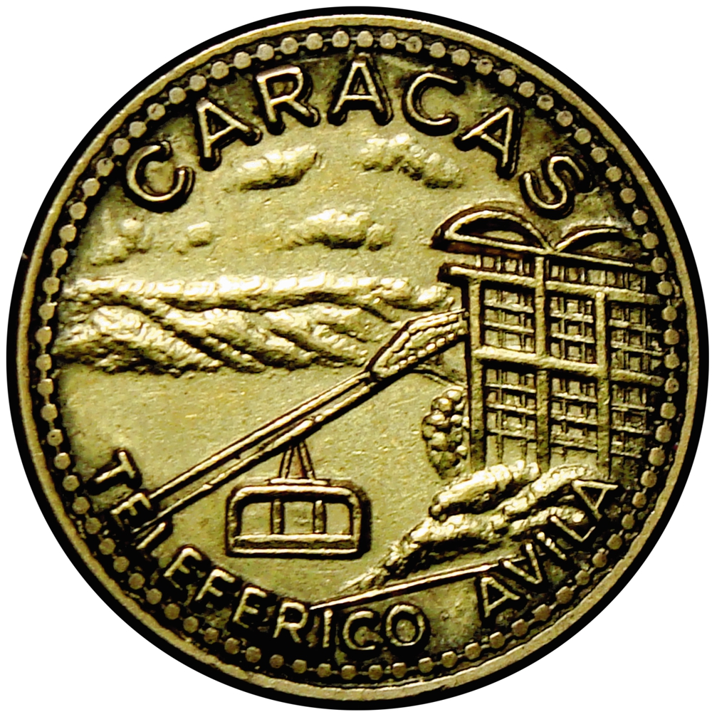 Medalla de Oro Caracas Teleférico 1963 Paisajes Famosos de Venezuela Italcambio 1,5 g  - Numisfila