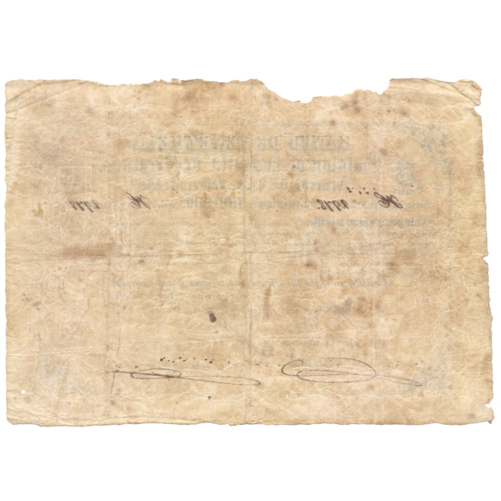 Billete Banco de Venezuela 8 Reales / 1 Peso 1862 Serie H N°2978  - Numisfila