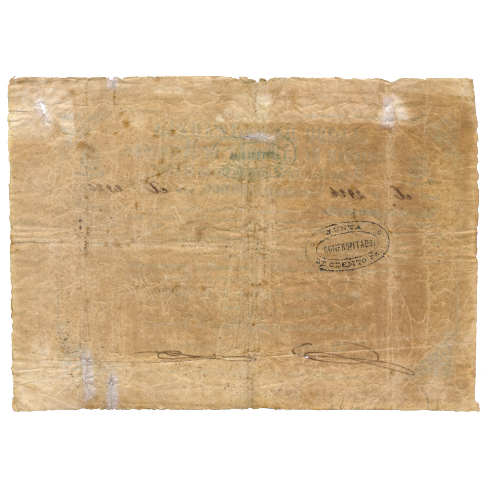 Billete Banco de Venezuela 8 Reales / 1 Peso 1862 Serie X N°2926  - Numisfila