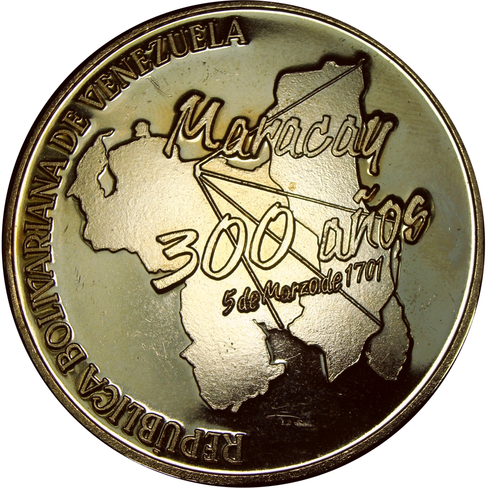 Moneda 20.000 Bolívares 2001 Maracay, Ciudad Jardín 300 años  - Numisfila