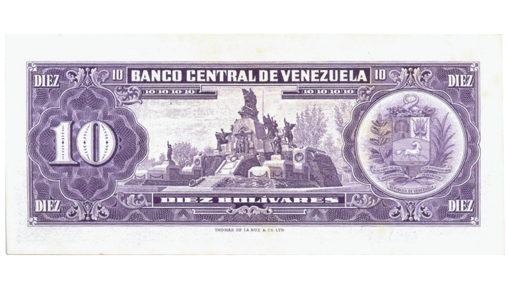 Billete 10 Bolívares 1967 D7 Serial D7528014  - Numisfila