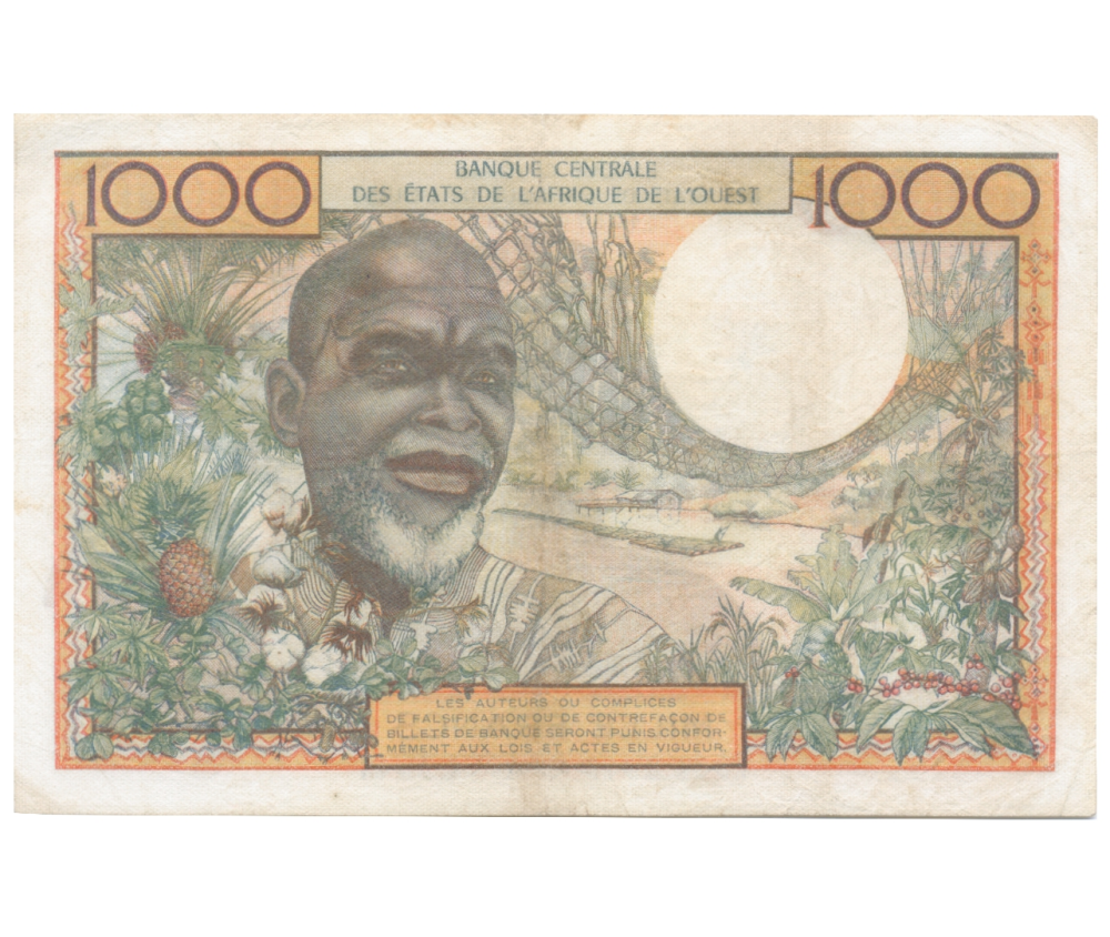 Billete África Occidental 1000 Francs 1965 Senegal  - Numisfila