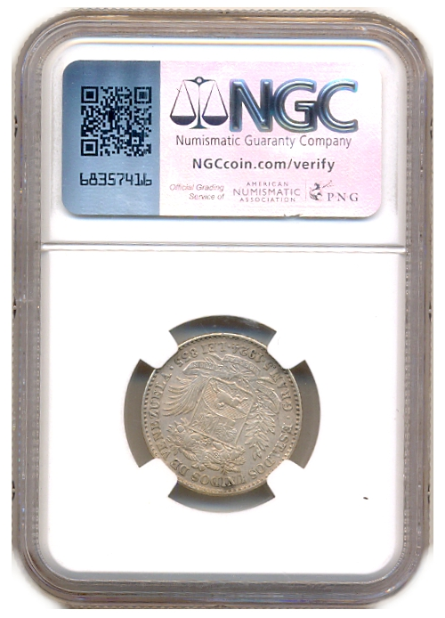 Moneda de Plata 1 Bolívar 1924 Cápsula NGC AU 55  - Numisfila