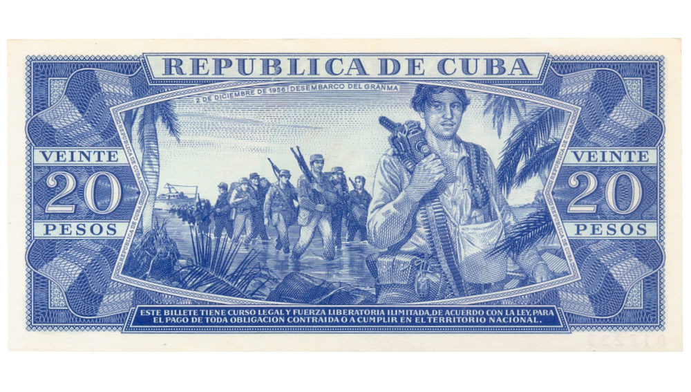 Billete SPECIMEN Cuba 20 Pesos 1971 #017225 - Camilo Cienfuegos  - Numisfila