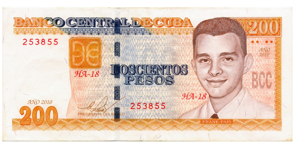 Cuba Billete 200 Pesos 2010 Frank Pais - Numisfila