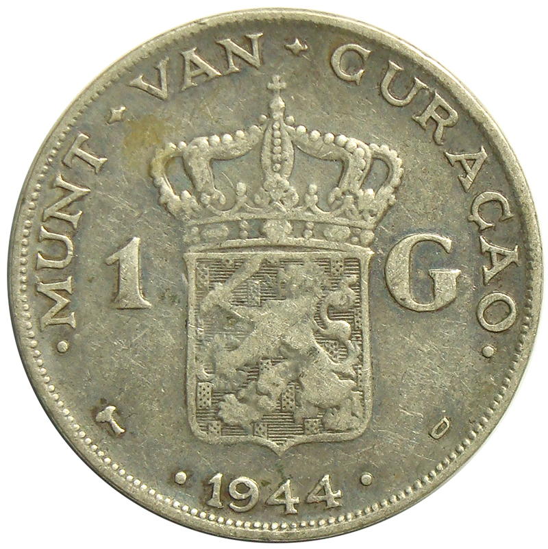 Moneda Curazao 1 Gulden 1944  - Numisfila