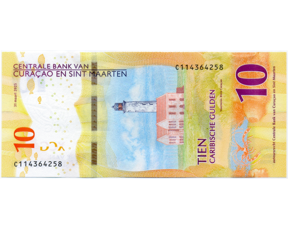 Billete Curazao y Sint Maarten 10 Caribbean Guilder 2025  - Numisfila