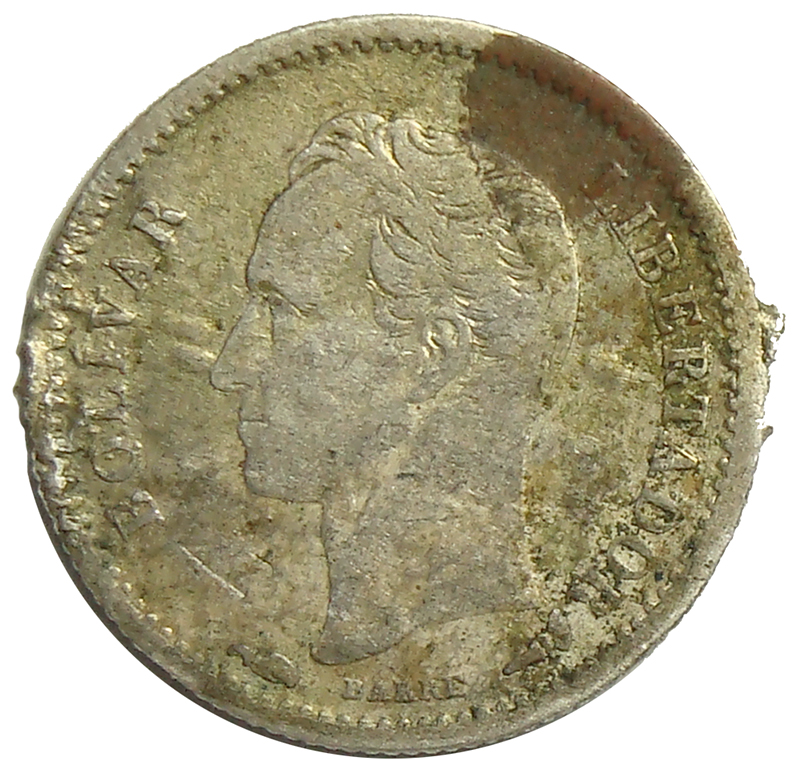 Difícil Moneda ¼ Bolívar - Medio 1912  - Numisfila