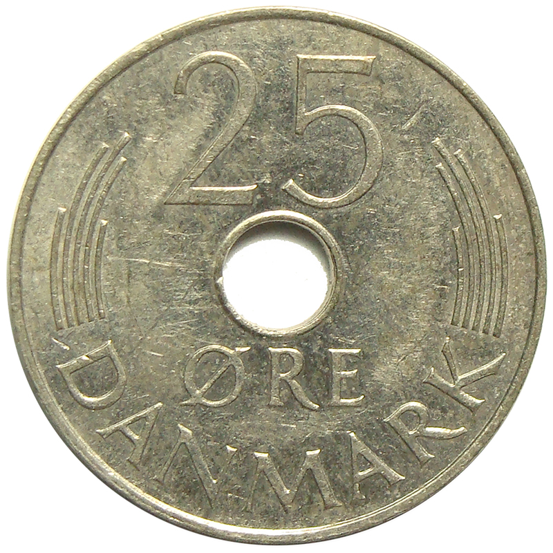 Moneda Dinamarca 25 Ore 1973-1976 Margarita II  - Numisfila